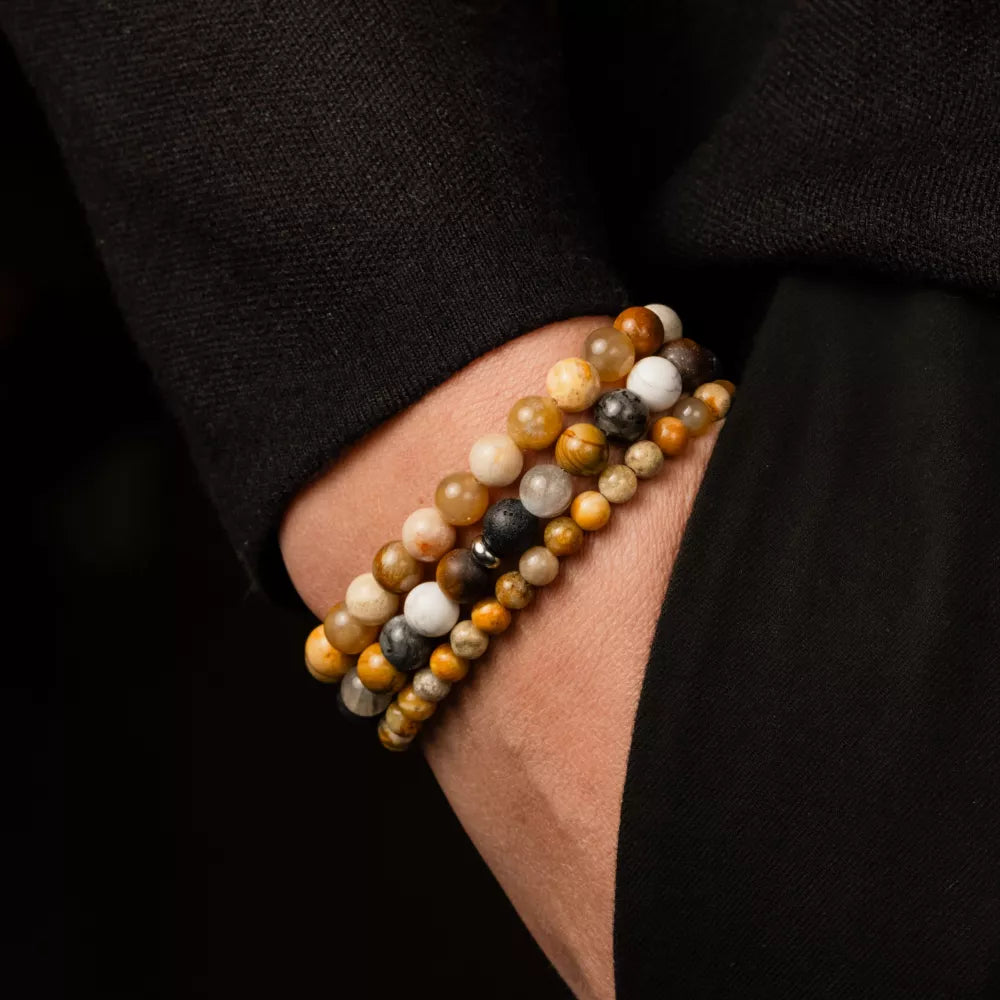 Desert Storm - 8 mm - Heren Kralen Armband