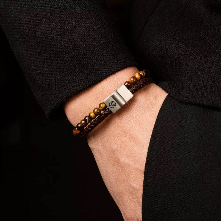 Full Metal Combo 12mm Tiger Lily - Heren Kralen Armband