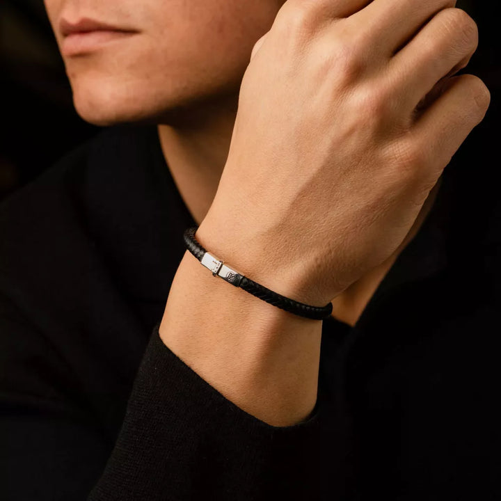 Xtra small Braided Black - Heren Armband