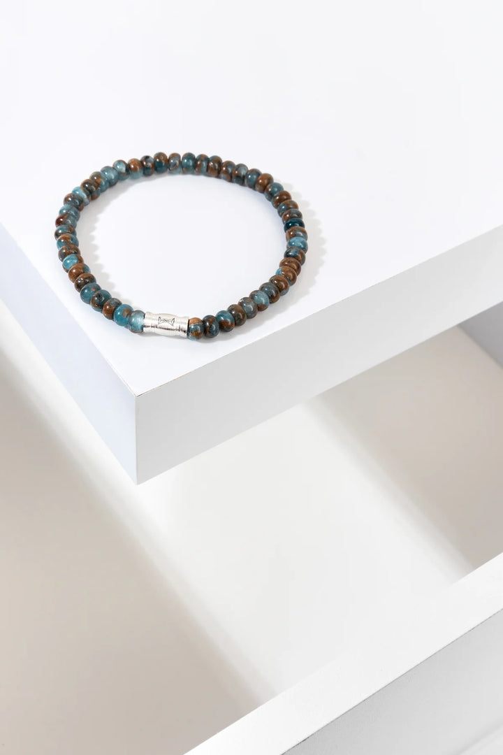 Beaded bracelet men - Aqua Terra Oval - 6mm