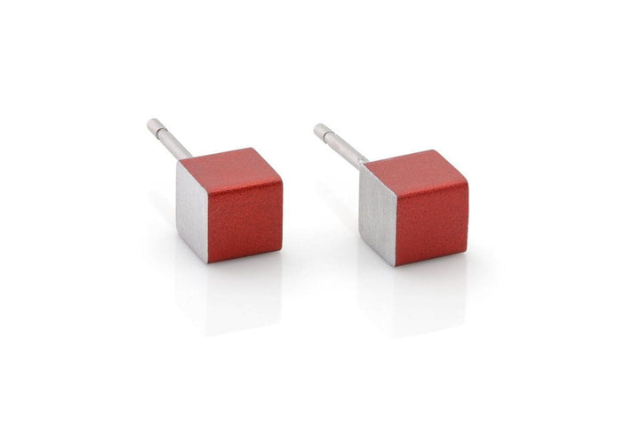 Earrings Cubes Red O28R