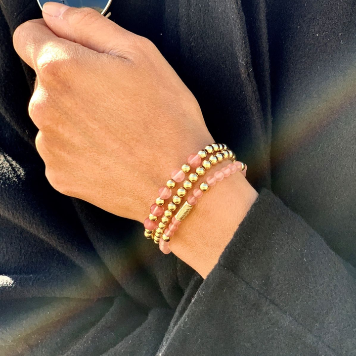 Yellow Gold Only - 4mm - Kralen Armband Dames