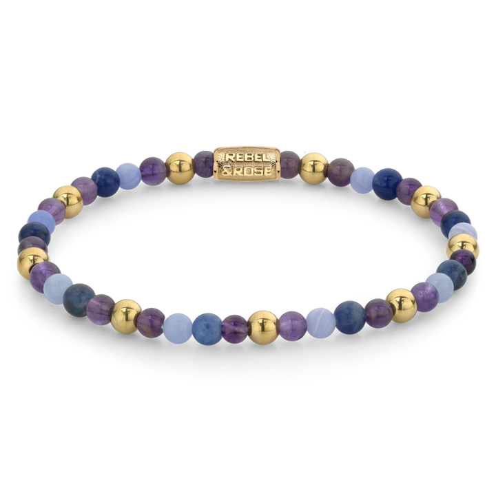 Are Violets Blue? - 18 ct yellow gold ionplated - 4mm - Kralen Armband Dames