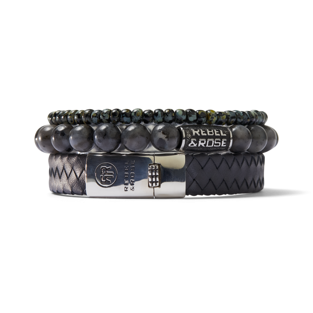 Glass Rocks Black Leopard  - 4mm - Kralen Armband Heren