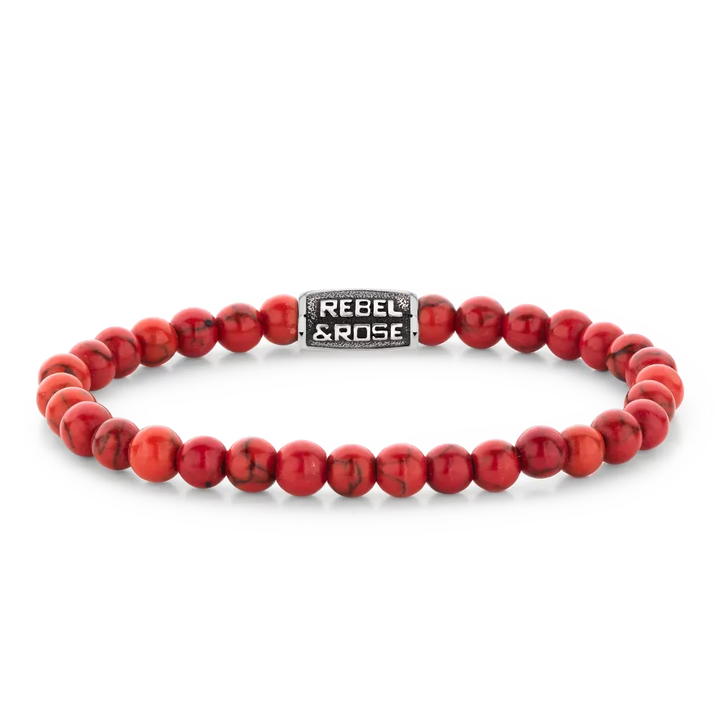 Red Delight Vintage - 6 mm - Kralen Armband Heren