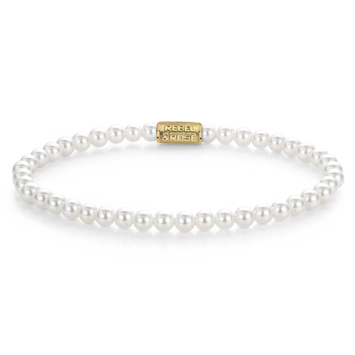 Pearl Gem Gold - 4mm - Kralen Armband Dames