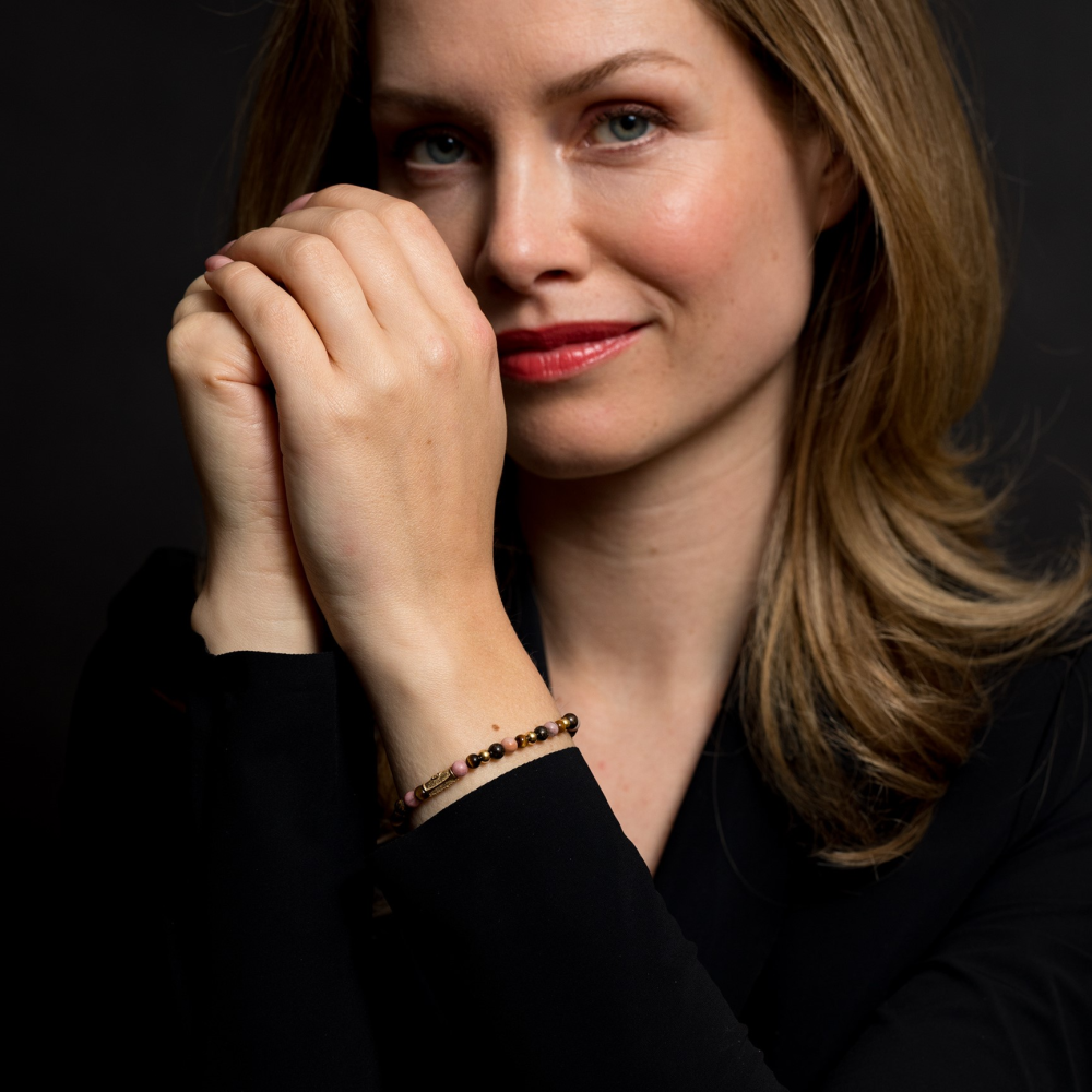 Winter Glow - 18 ct yellow gold ionplated - 4mm - Kralen Armband Dames
