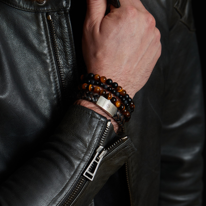 Black Rocks - All-Black - 6mm - Heren Kralen Armband