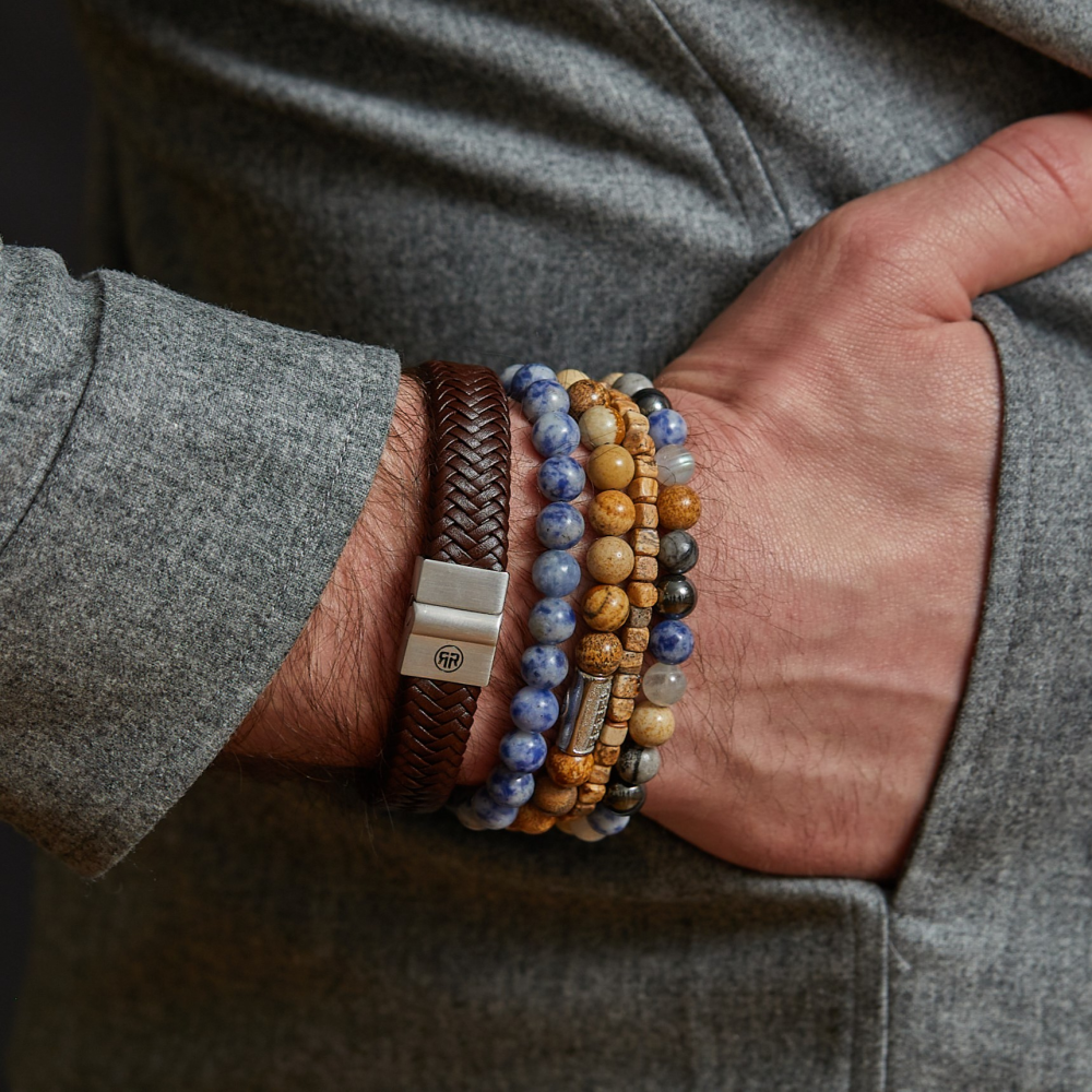 Dutch Delfts Blue - 8mm - Heren Kralen Armband