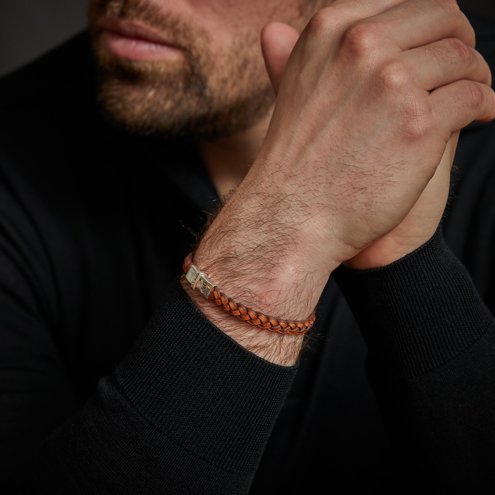 Small Braided Raw Cognac L