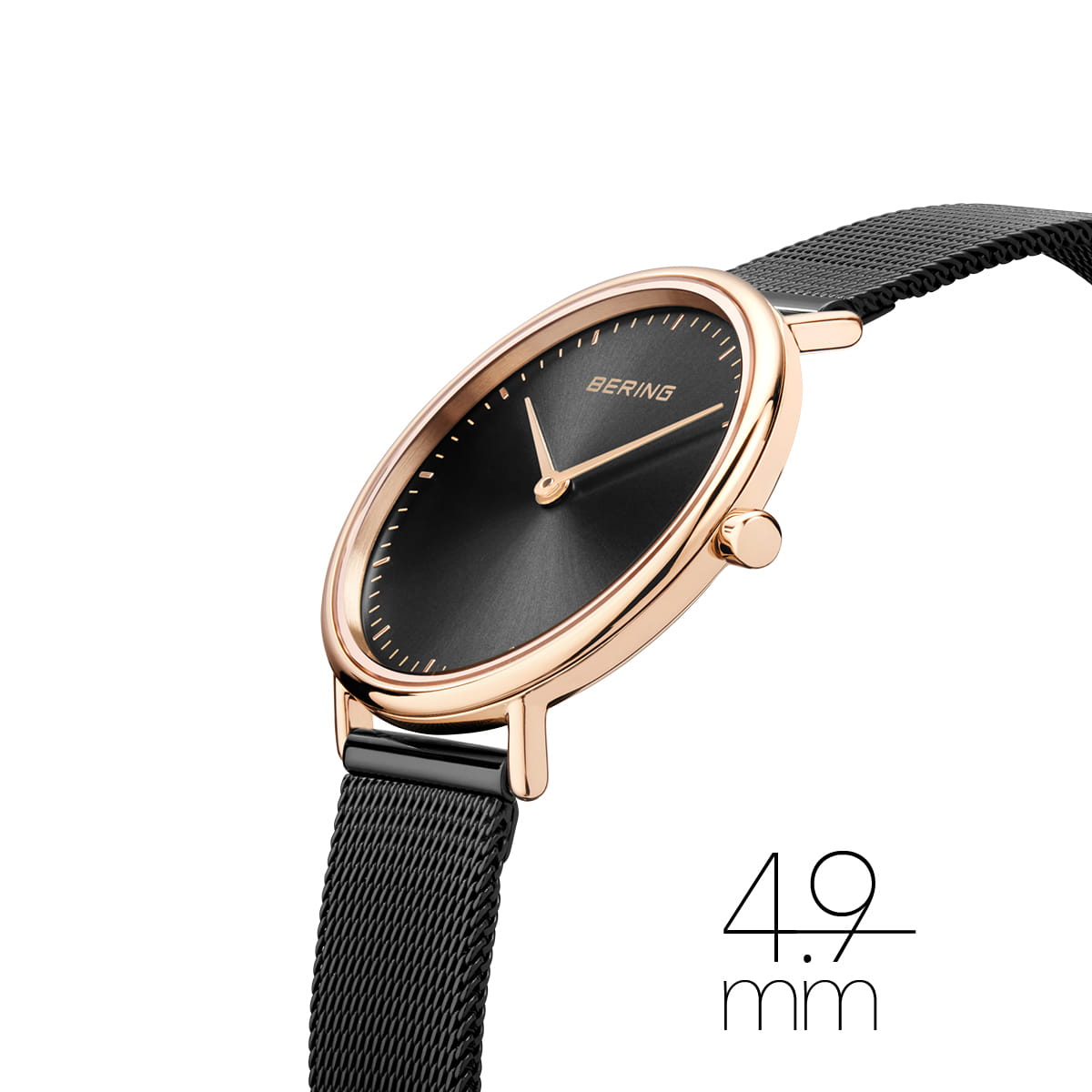 bering dames horloge zwarte wijzerplaat - 15729-166