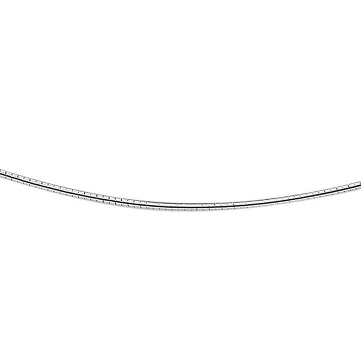 necklace omega round 1.4 mm silver rhodium plated