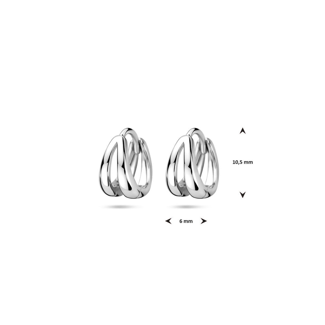 klapoorringen 10,5 mm zilver gerhodineerd