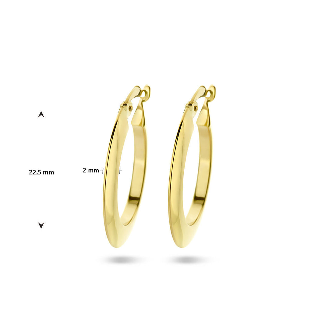 earrings pointed tube 14K yellow gold