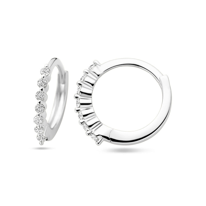 drop earrings zirconia silver rhodium plated