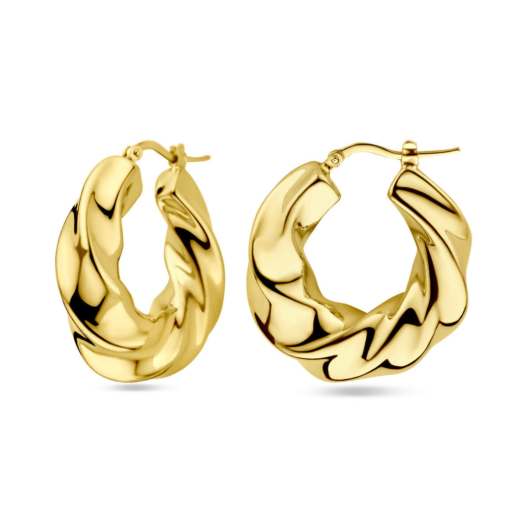 earrings twisted 1 micron silver gold plated (yellow)