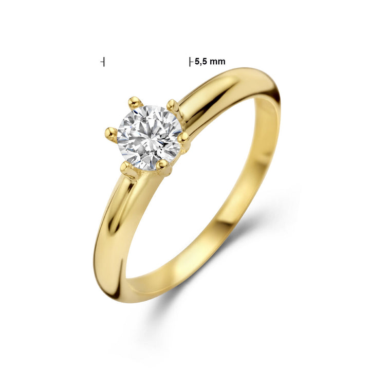 ring zirconia 14K yellow gold