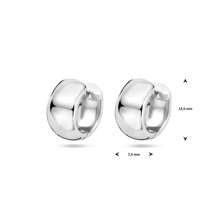 klapoorringen 13,5 mm zilver gerhodineerd