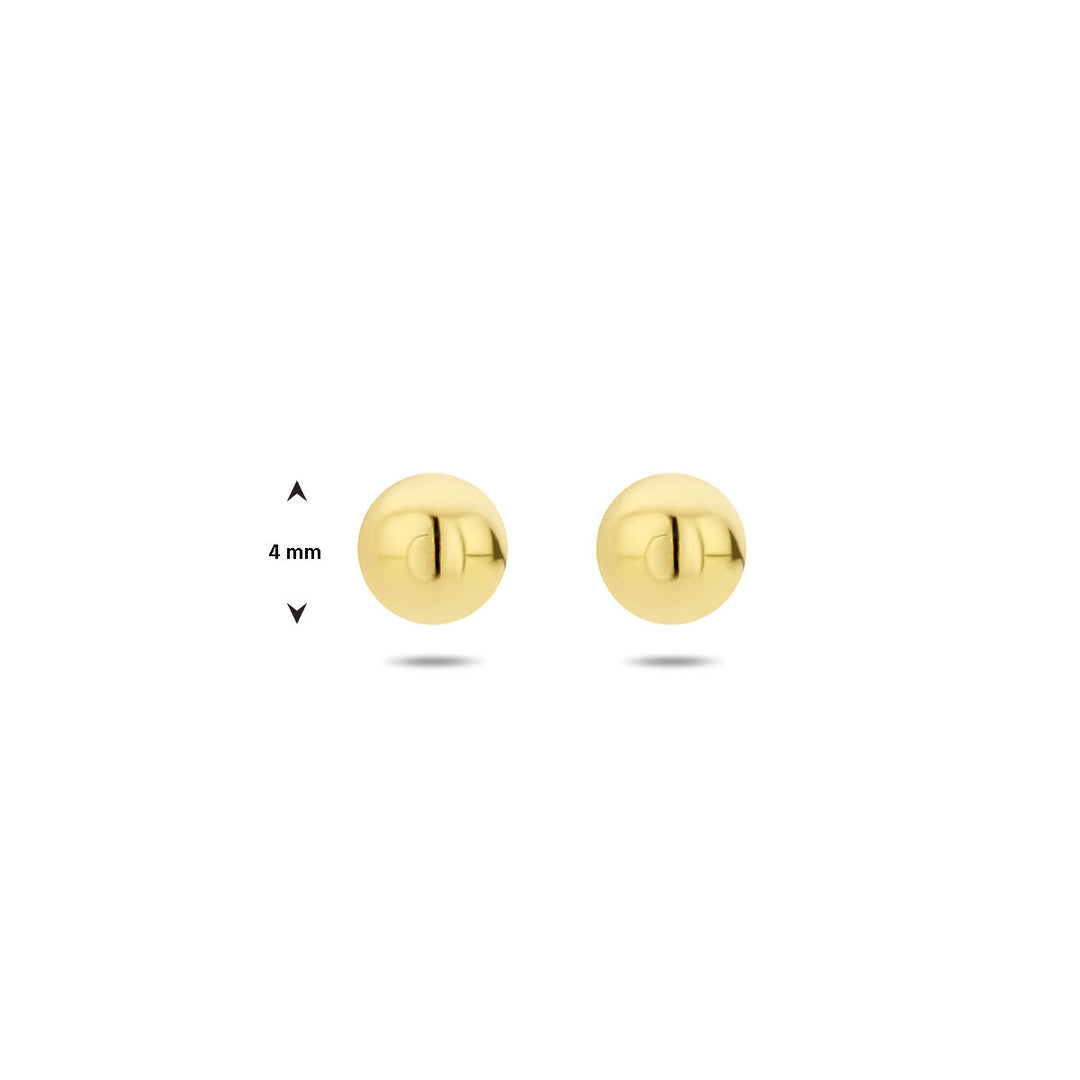 ear studs ball 3 micron silver gold plated (yellow)