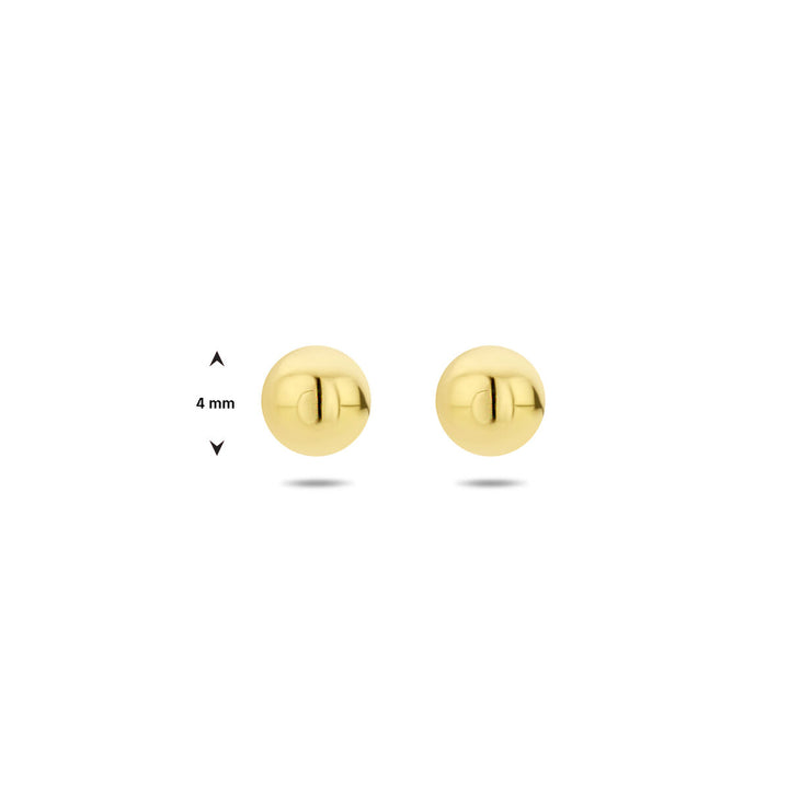 ear studs ball 3 micron silver gold plated (yellow)