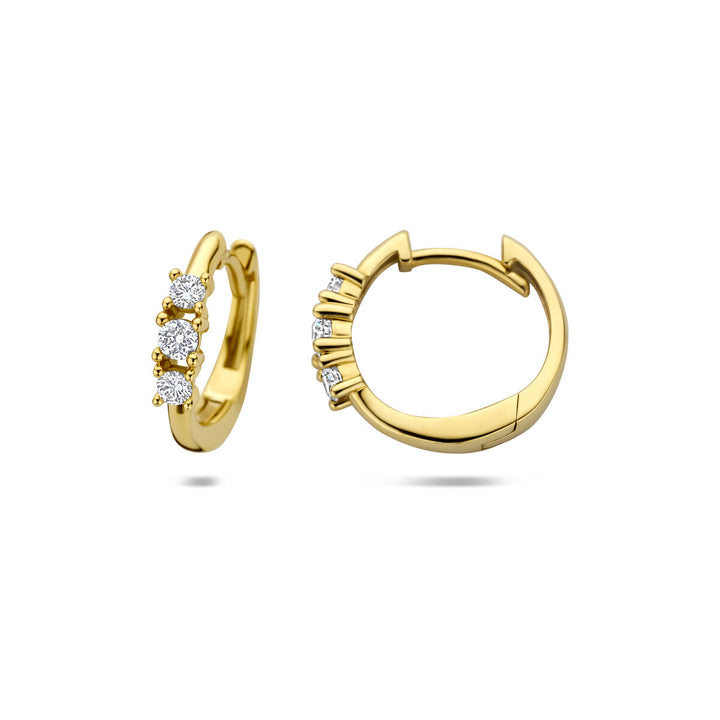 Gouden klapoorringen met lab grown diamant – 14k geelgoud