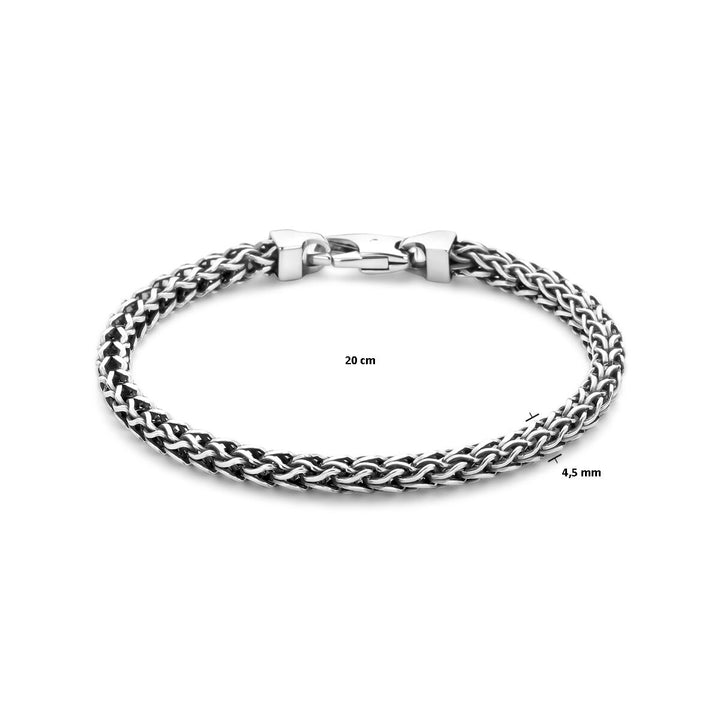 armband vossestaart 4,5 mm oxi zilver geoxideerd