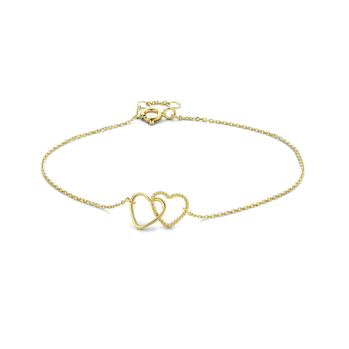 bracelet hearts 16.5 - 17.5 - 18.5 cm 14K yellow gold