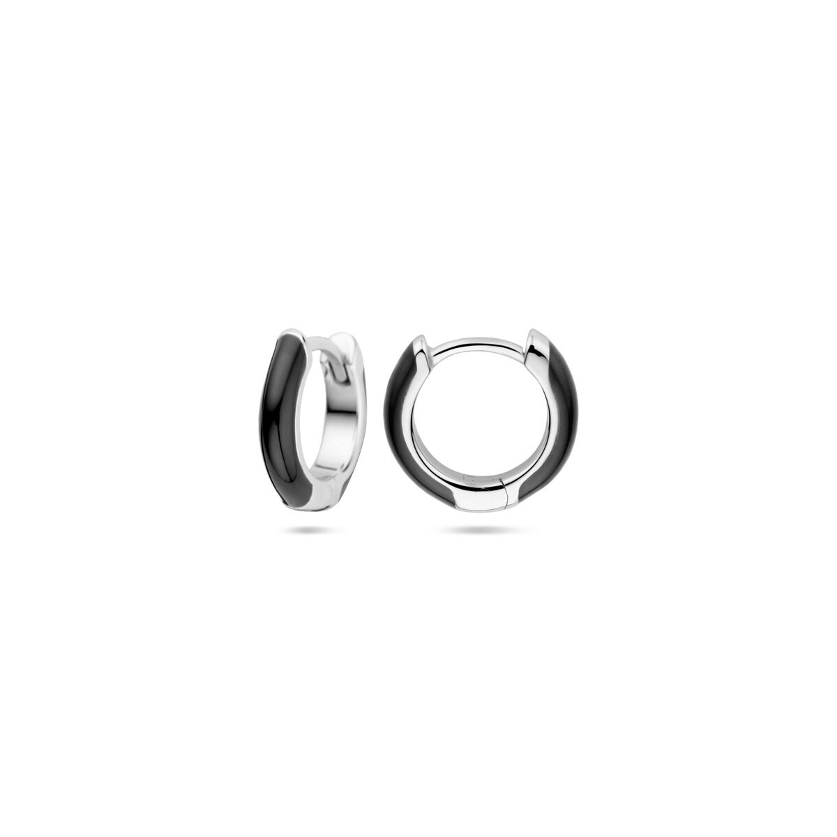 klapoorringen emaille 10,5 mm zilver gerhodineerd