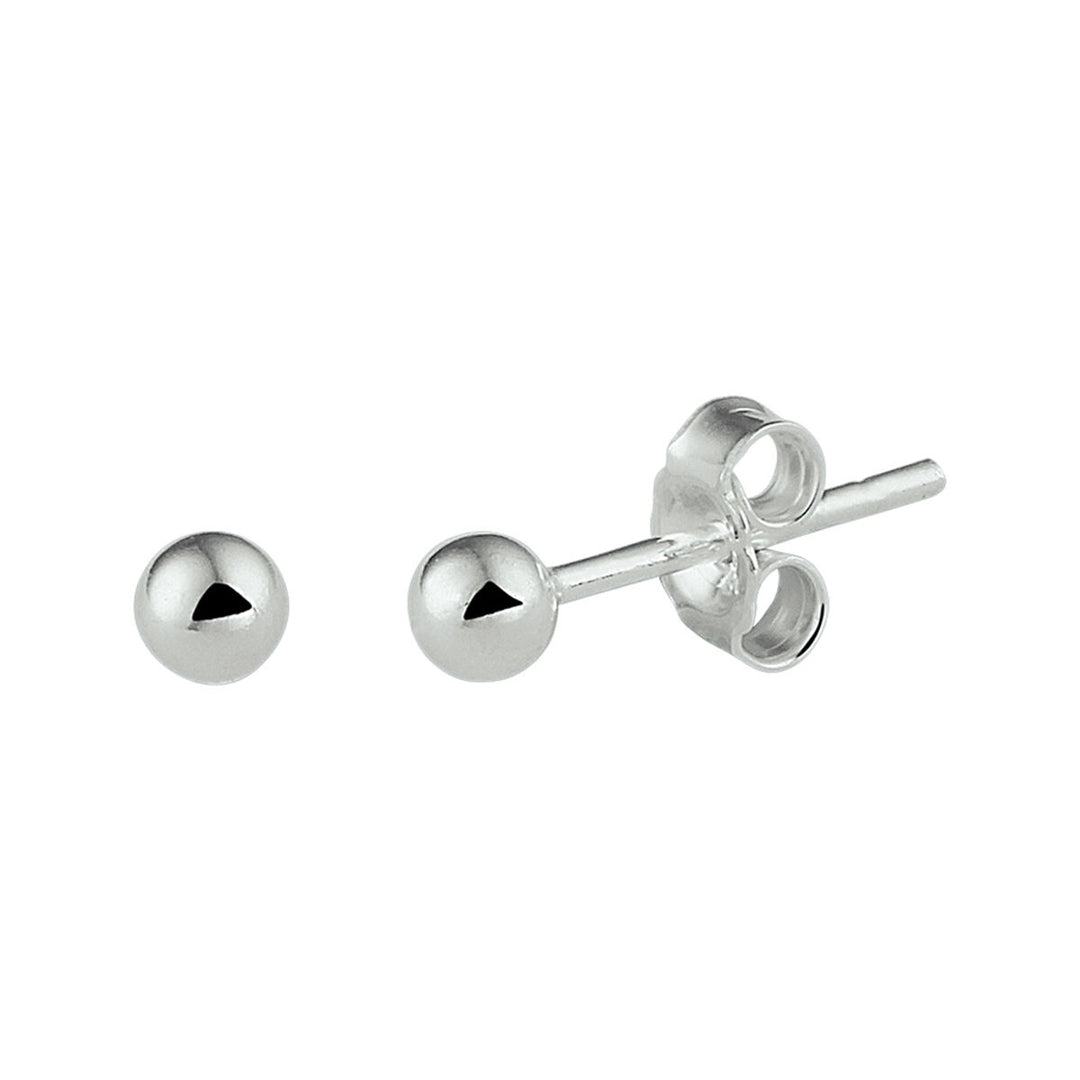 ear studs ball silver white