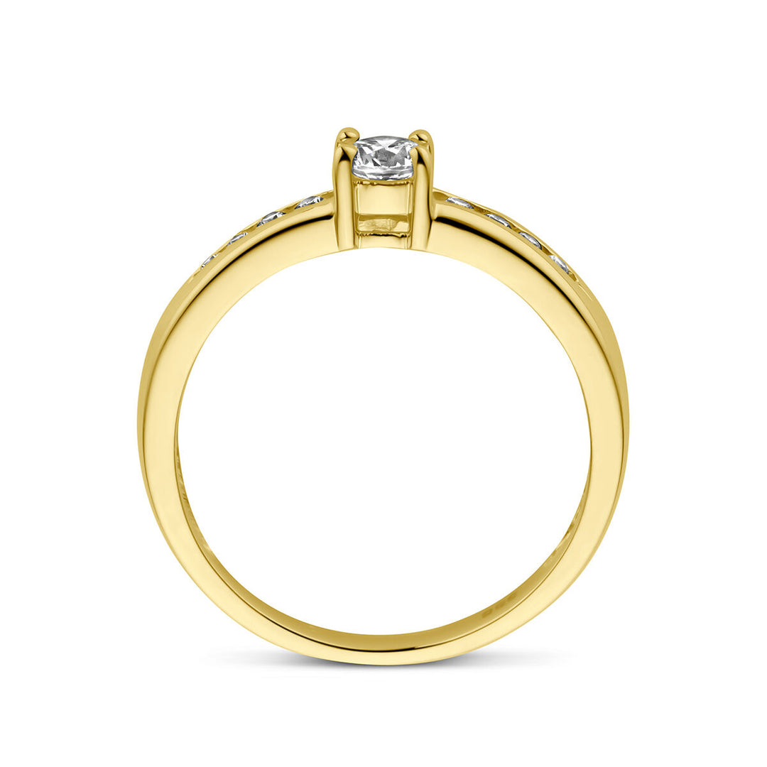 ring zirconia 14K yellow gold