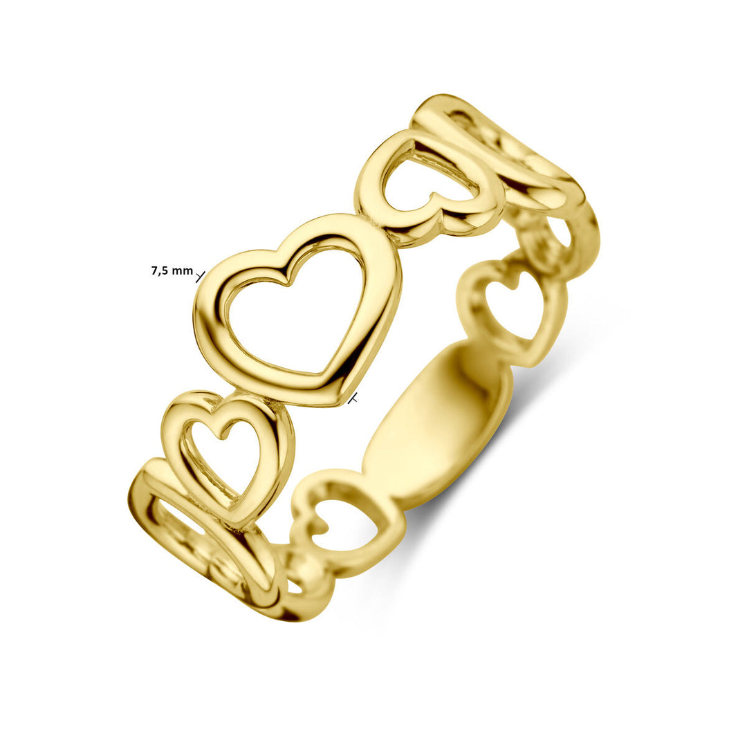 Ring Herzen 14K Gelbgold