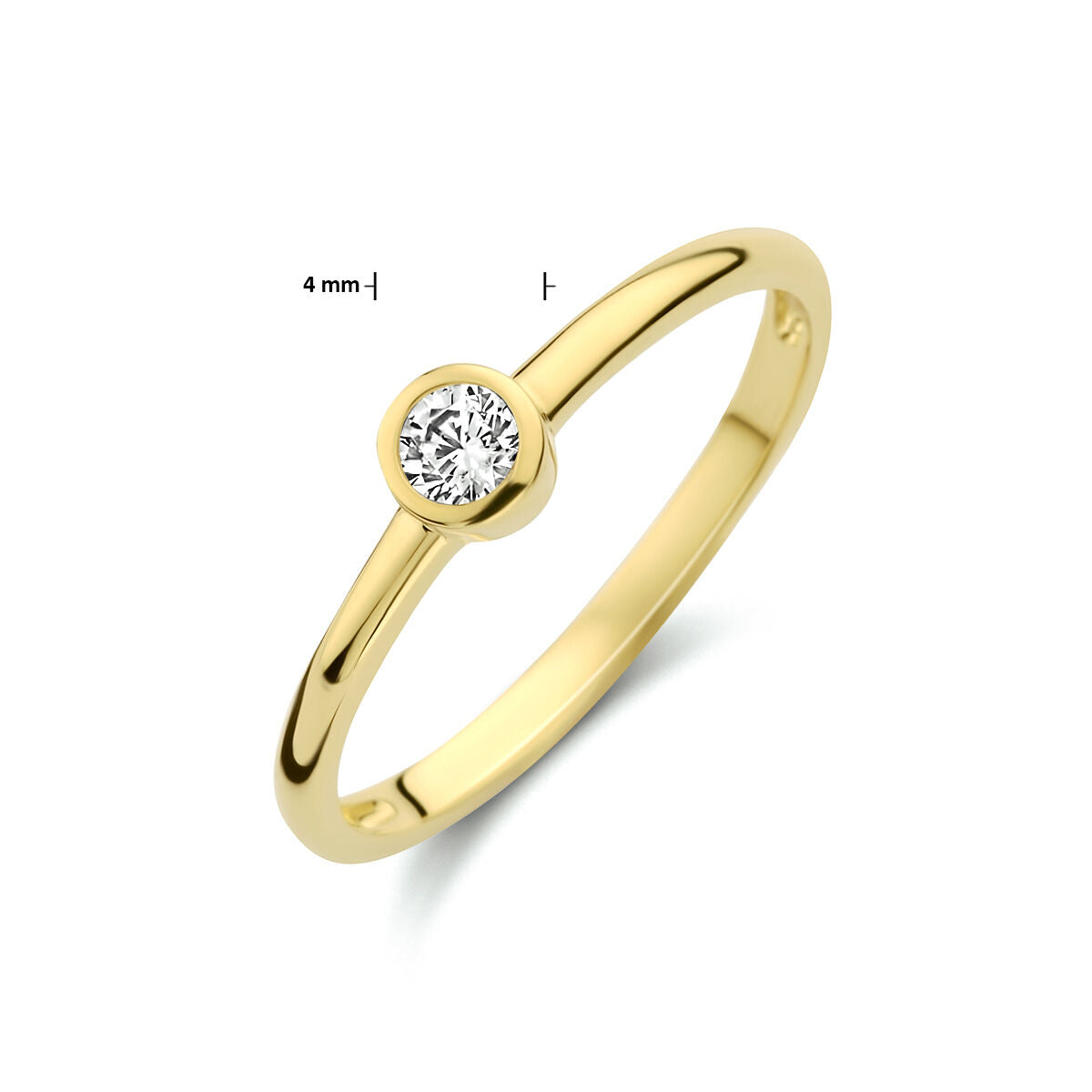 ring zirkonia 14K geelgoud