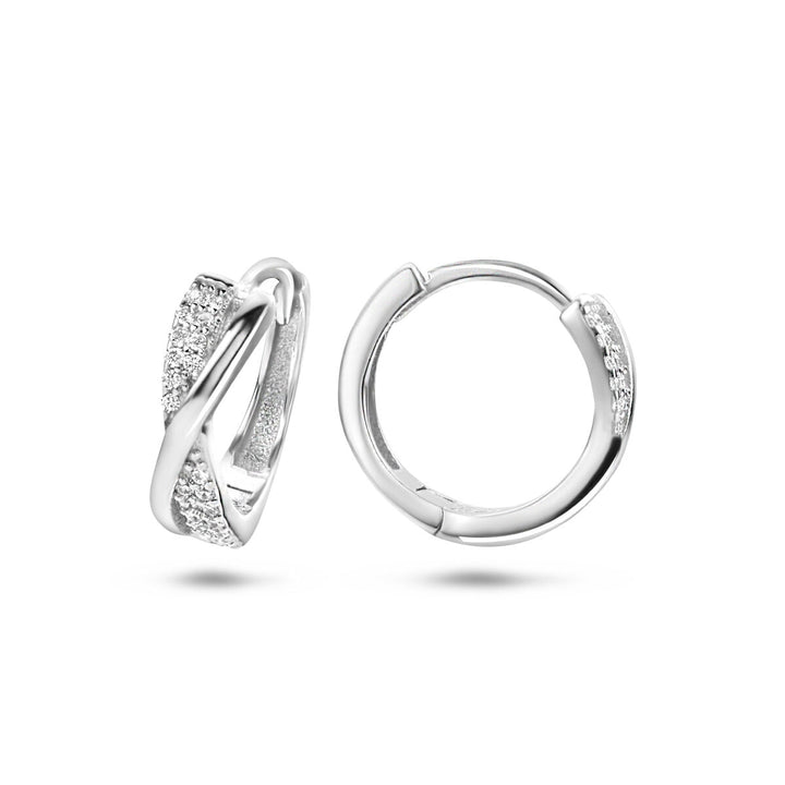 klapoorringen zirkonia zilver gerhodineerd