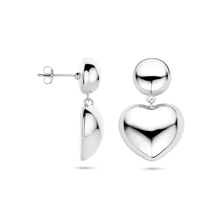 oorhangers hartjes 32 mm zilver gerhodineerd