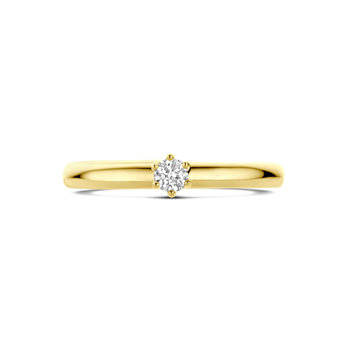 aanzoeksring diamant 0.10ct h si 14K geelgoud