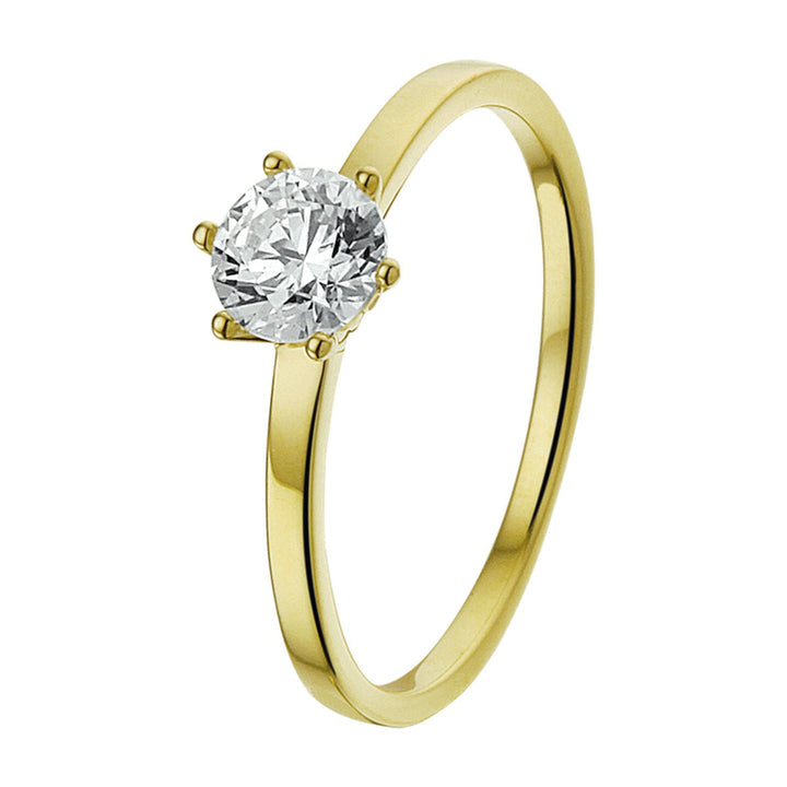 ring zirconia 14K yellow gold