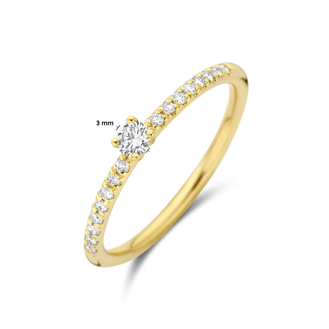 Verlobungsring Diamant 0,25 ct H SI 14K Gelbgold