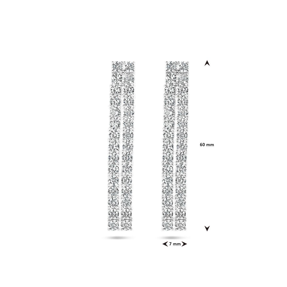 oorhangers zirkonia zilver gerhodineerd