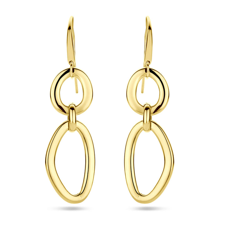 14k Geelgouden oorhangers – elegant lang ontwerp