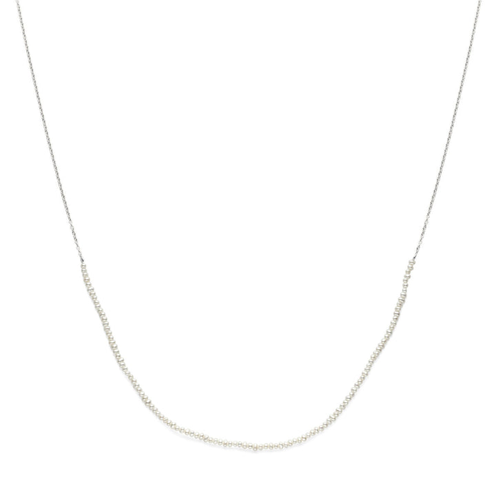 collier parels 41 - 45 cm zilver gerhodineerd