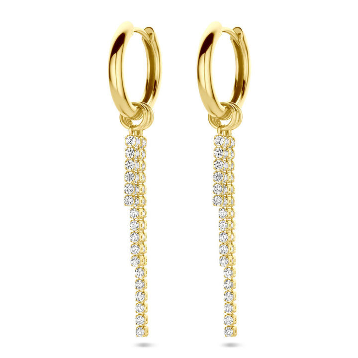 klapoorringen zirkonia 46 mm 1 micron zilver verguld (geel)