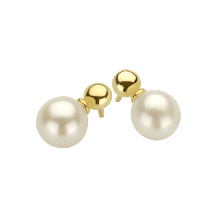 pearl ear studs 14K yellow gold