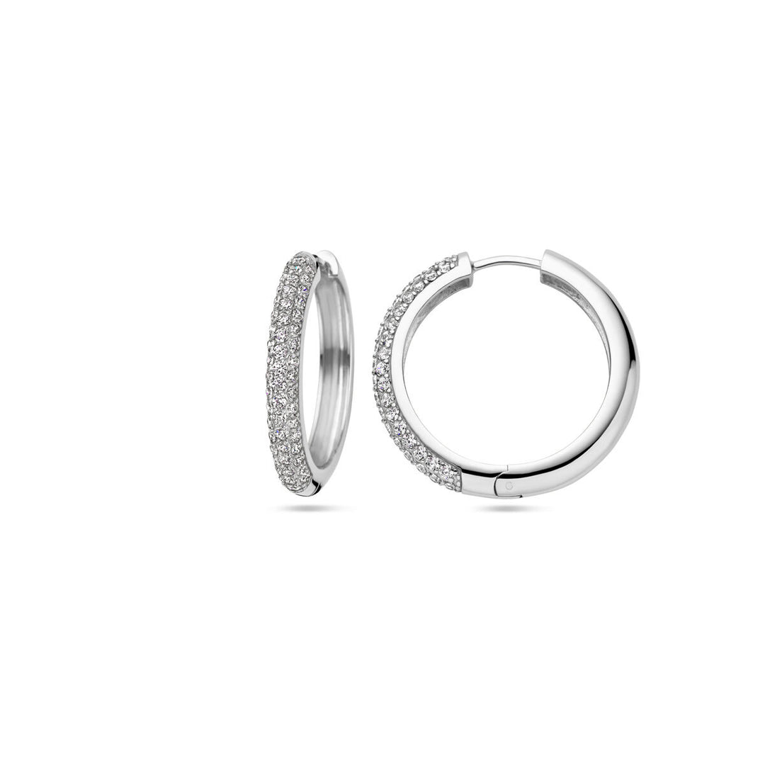 drop earrings zirconia silver rhodium plated