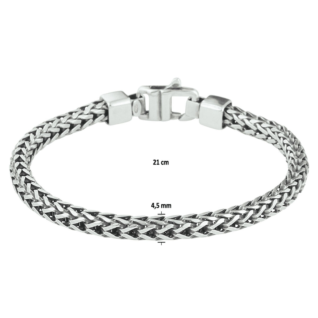 armband oxi vossestaart 4,5 mm zilver geoxideerd