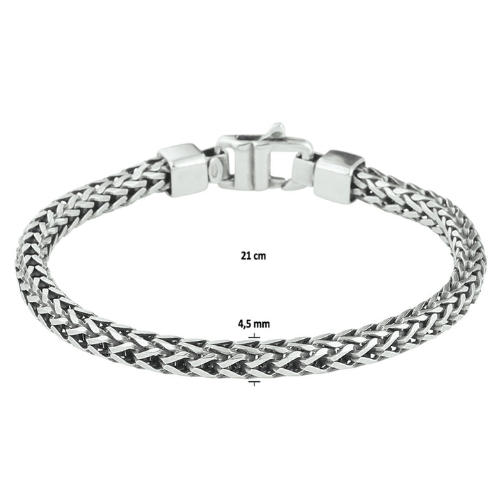 armband oxi vossestaart 4,5 mm zilver geoxideerd