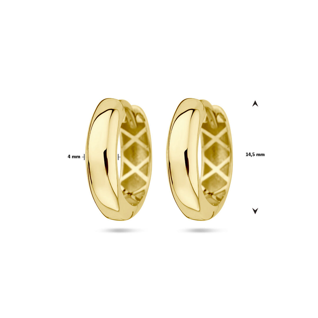 drop earrings 4.0 mm semicircular tube 14K yellow gold