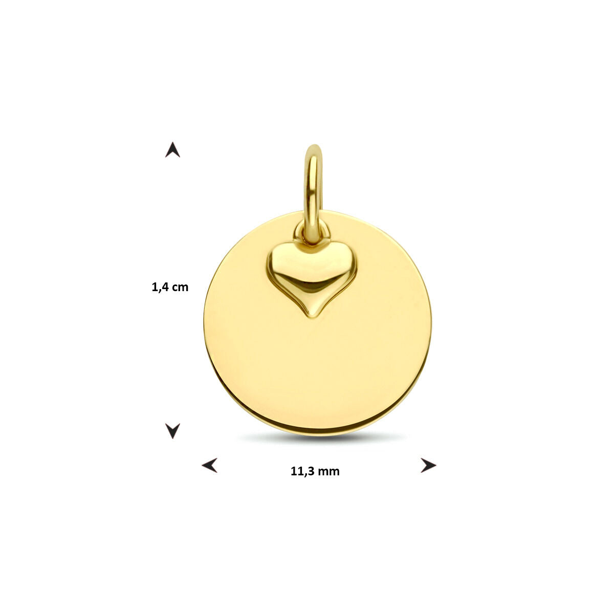 engraving pendant heart 14K yellow gold