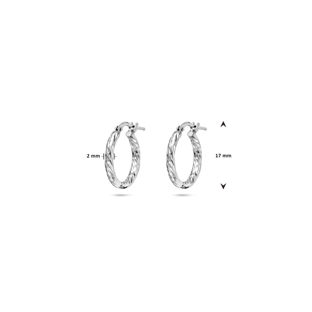 oorringen gediamanteerd 2,0 mm