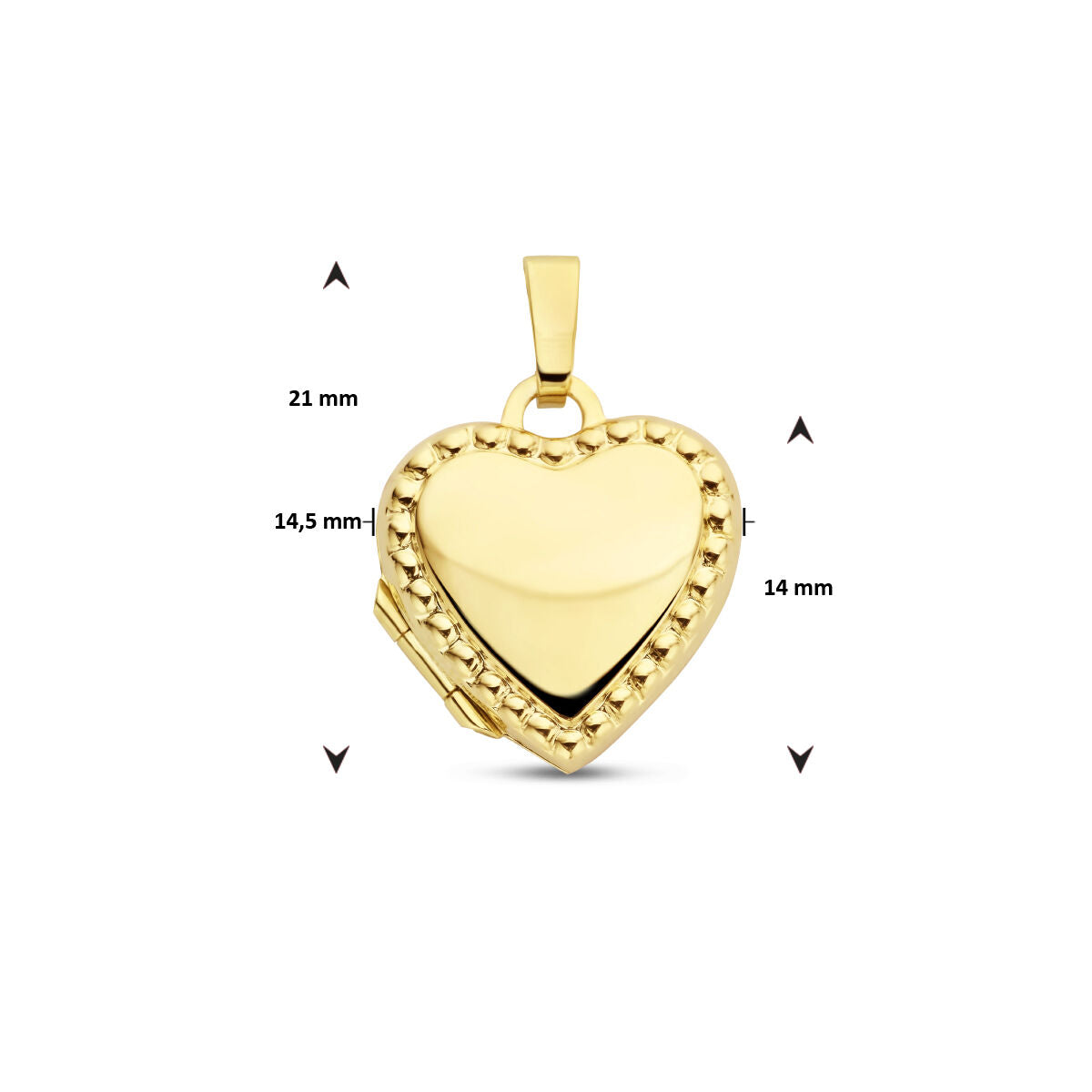 medallion heart balls 14K yellow gold