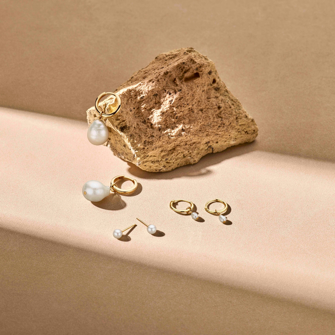 oorknoppen parel 14K geelgoud